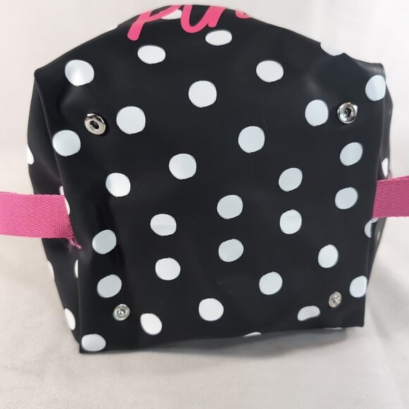 Victorias Secret PINK Loco for Coco Polka Dot Toiletry Cosmetic Bag Travel Black - Picture 15 of 16